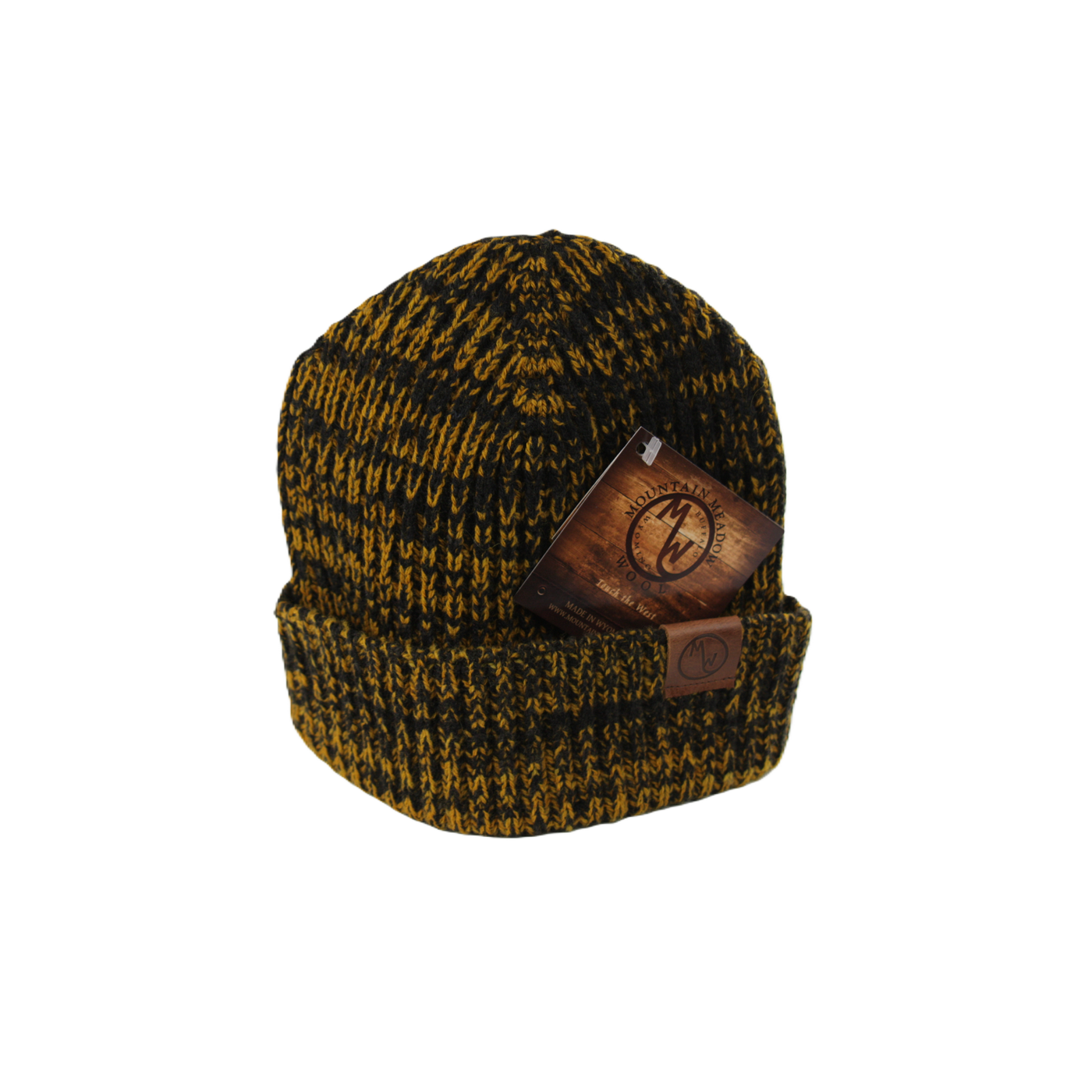 Marled Black Gold Frontier Rib Cuff Wool beanie