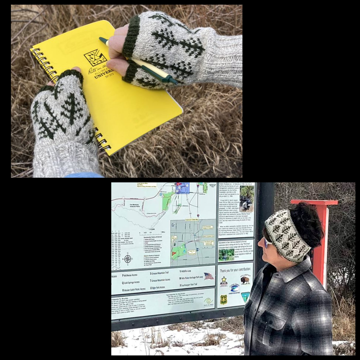 Forester Headband and Fingerless Mitts Knitting Kit