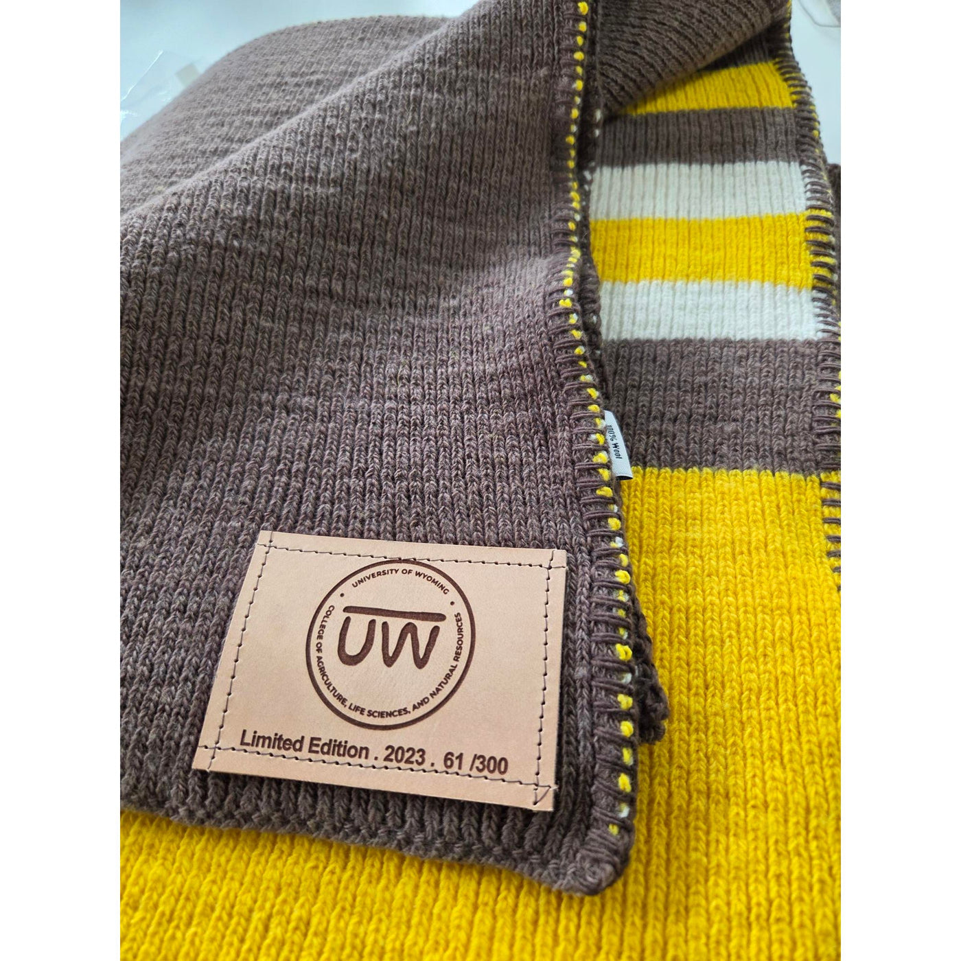 University of Wyoming High Plains Brown and Gold Wool Throw