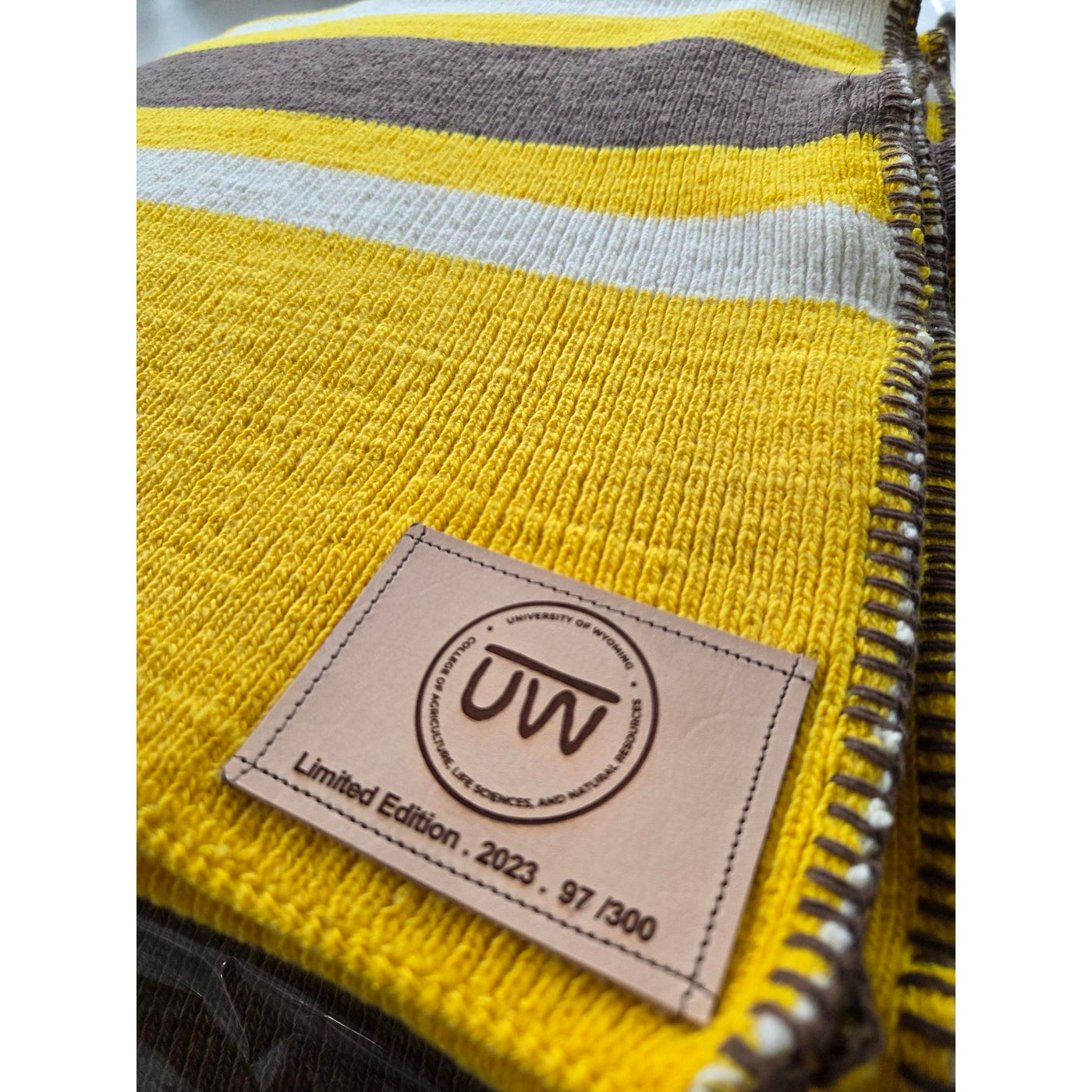 University of Wyoming High Plains Brown and Gold Wool Throw