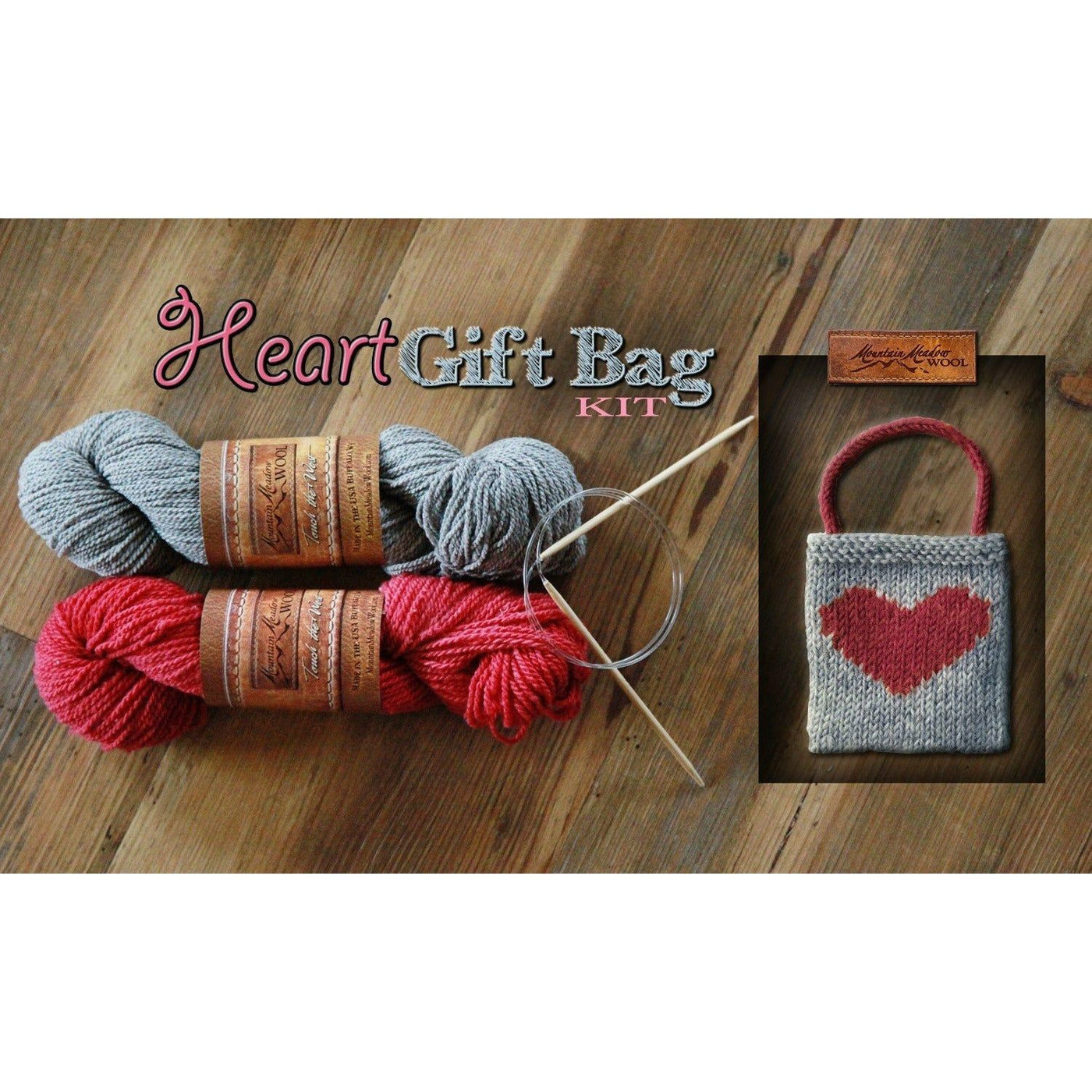 Heart Gift Bag Mini-Knitting Kit